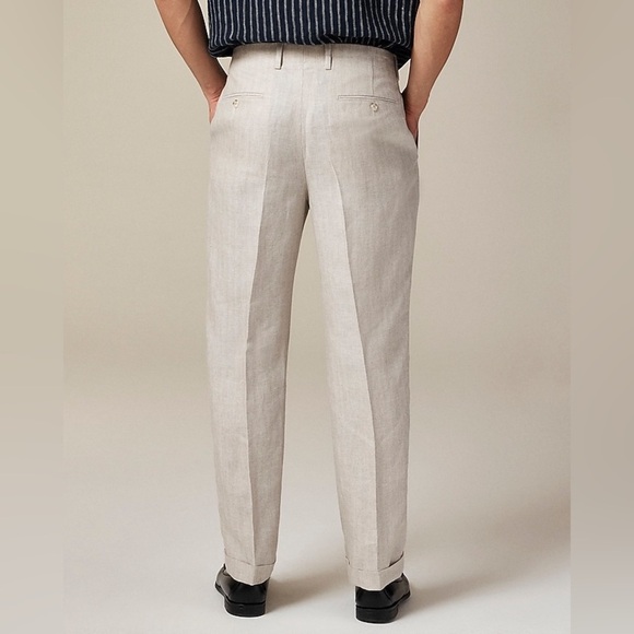 NWT J. Crew Crosby Classic-Fit Linen Pleated Herringbone Suit Pant, W 34 X L 30 - Picture 3 of 12